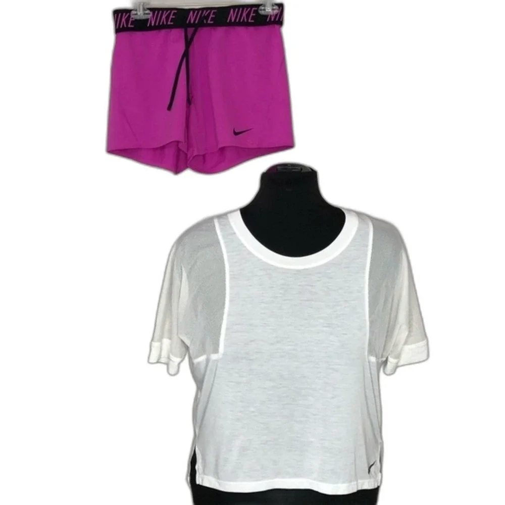 Nike XS Shorts And Mesh Oversized Crop Top Outfit